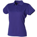 Bright Purple - Front - Henbury Womens-Ladies Pique Polo Shirt