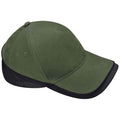 Olive Green-Black - Front - Beechfield Teamwear Competition Cap