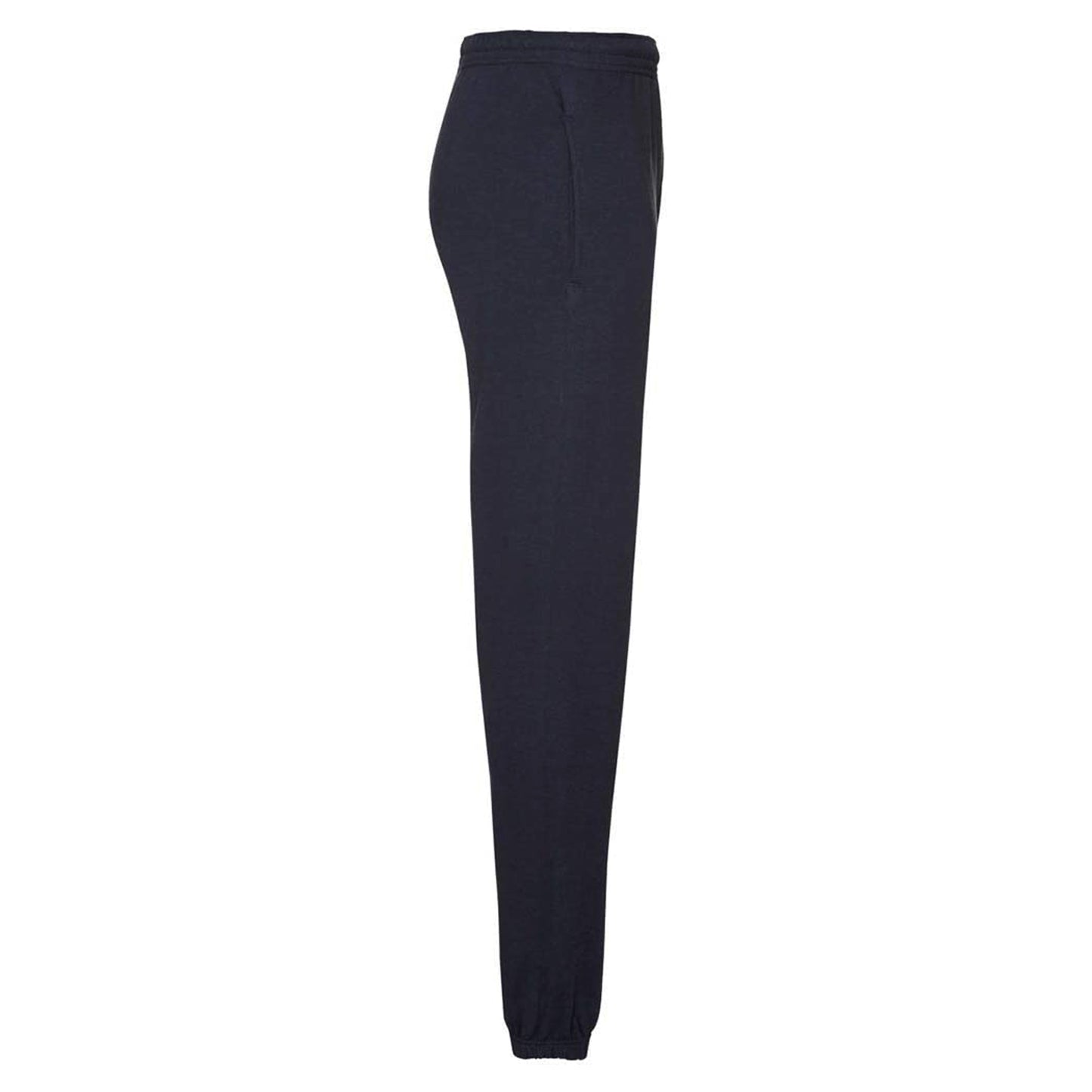 Navy - Side - Fruit of the Loom Mens Classic Elasticated Hem Jogging Bottoms