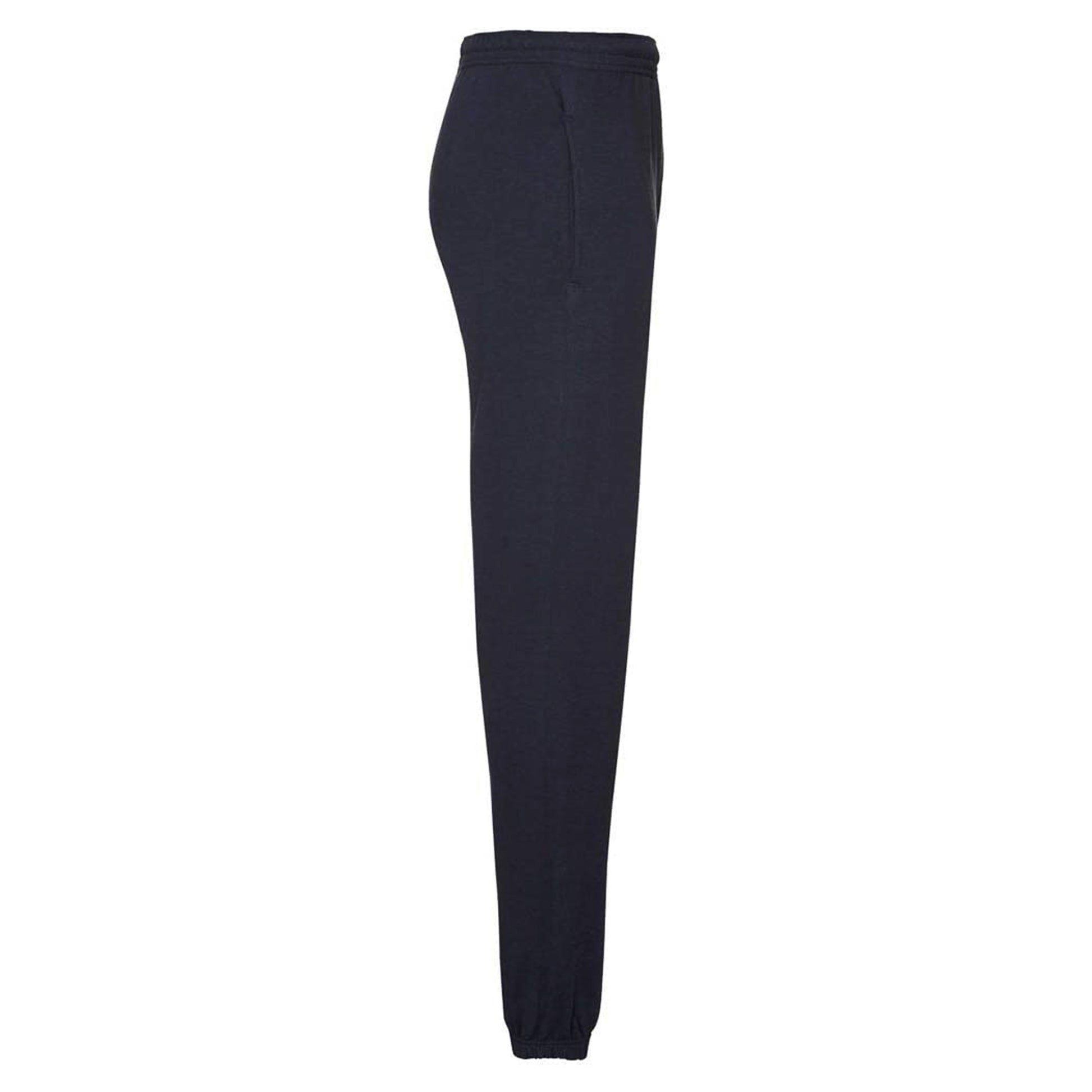 Navy - Side - Fruit of the Loom Mens Classic Elasticated Hem Jogging Bottoms