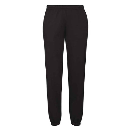 Black - Front - Fruit of the Loom Mens Classic Elasticated Hem Jogging Bottoms