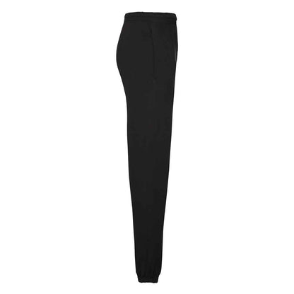 Black - Side - Fruit of the Loom Mens Classic Elasticated Hem Jogging Bottoms