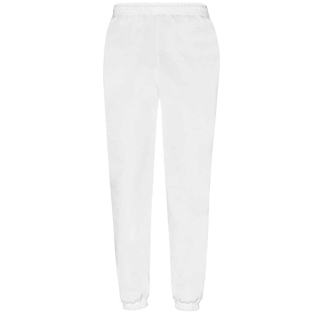 White - Front - Fruit of the Loom Mens Classic Elasticated Hem Jogging Bottoms