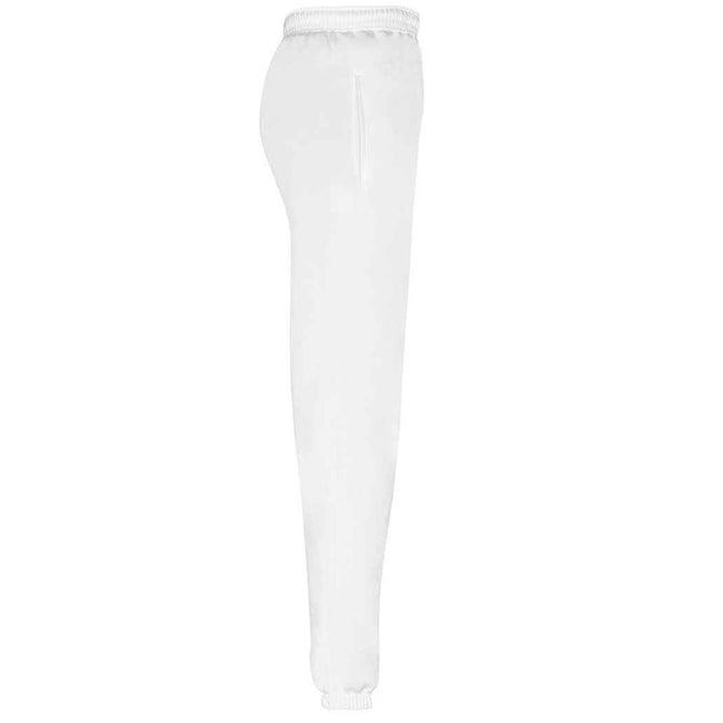 White - Back - Fruit of the Loom Mens Classic Elasticated Hem Jogging Bottoms