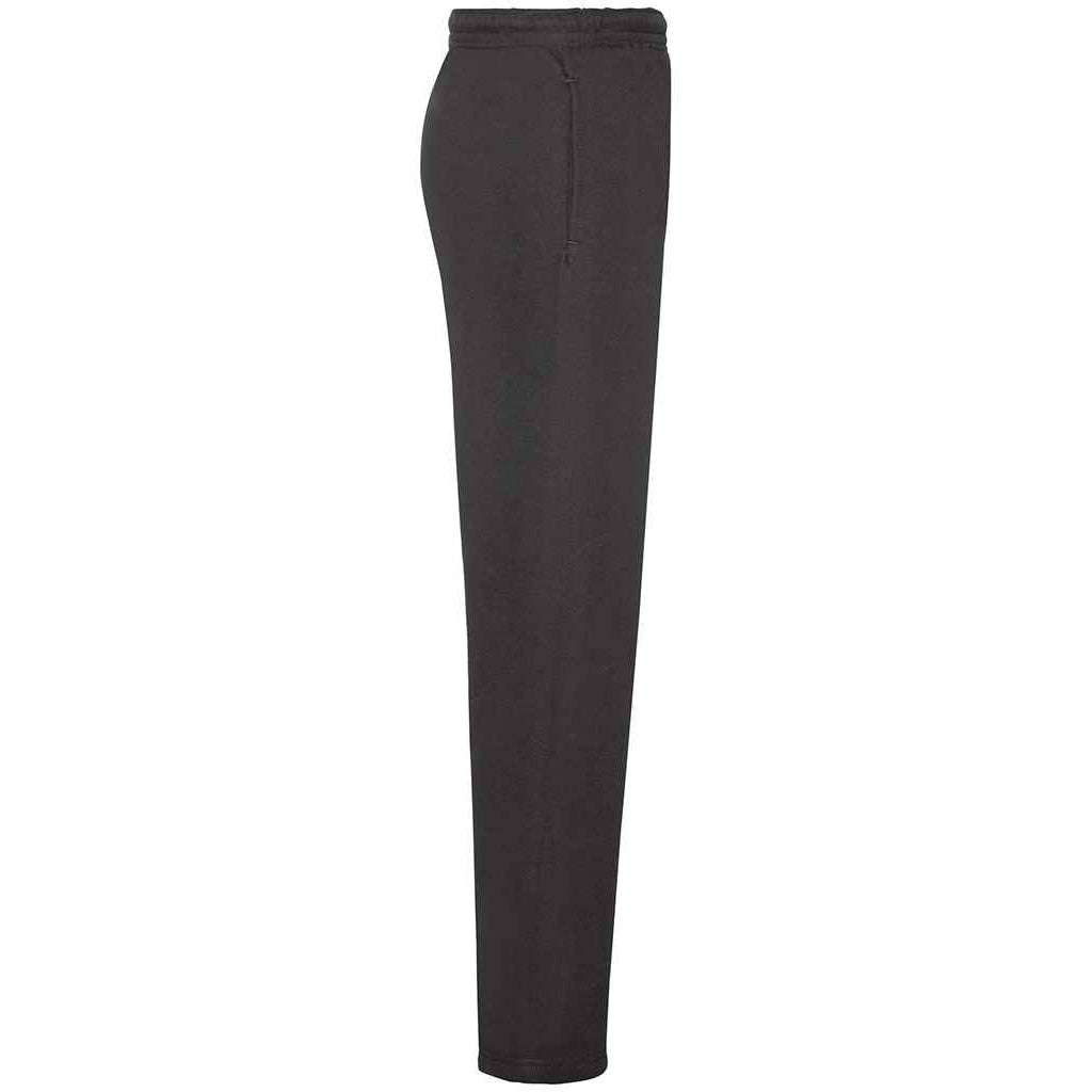 Black - Back - Fruit of the Loom Mens Open Hem Jogging Bottoms