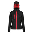 Black-Classic Red - Front - Regatta Womens-Ladies Venturer Hooded Soft Shell Jacket