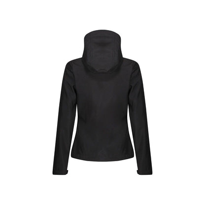 Black - Side - Regatta Womens-Ladies Venturer Hooded Soft Shell Jacket