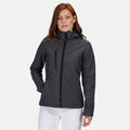 Seal Grey-Black - Back - Regatta Womens-Ladies Venturer Hooded Soft Shell Jacket