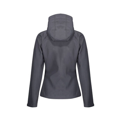 Seal Grey-Black - Side - Regatta Womens-Ladies Venturer Hooded Soft Shell Jacket