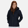 Navy - Back - Regatta Womens-Ladies Venturer Hooded Soft Shell Jacket