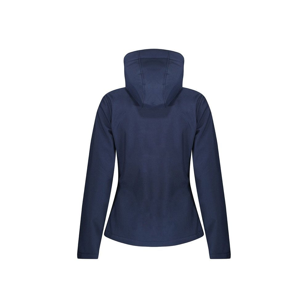 Navy - Side - Regatta Womens-Ladies Venturer Hooded Soft Shell Jacket