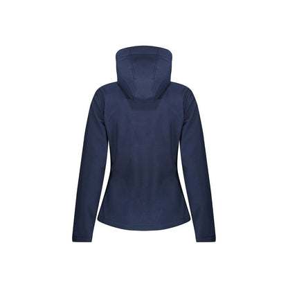 Navy - Side - Regatta Womens-Ladies Venturer Hooded Soft Shell Jacket