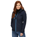 Navy-French Blue - Back - Regatta Womens-Ladies Venturer Hooded Soft Shell Jacket