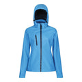 French Blue-Navy - Front - Regatta Womens-Ladies Venturer Hooded Soft Shell Jacket