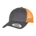 Charcoal Grey-Neon Orange - Front - Flexfit Unisex Adult Two Tone Trucker Cap