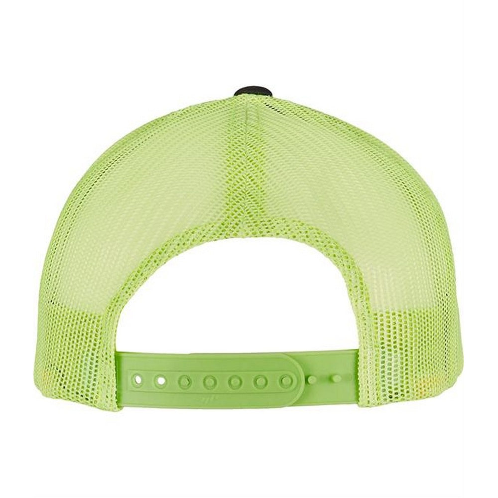 Charcoal Grey-Neon Green - Back - Flexfit Unisex Adult Two Tone Trucker Cap