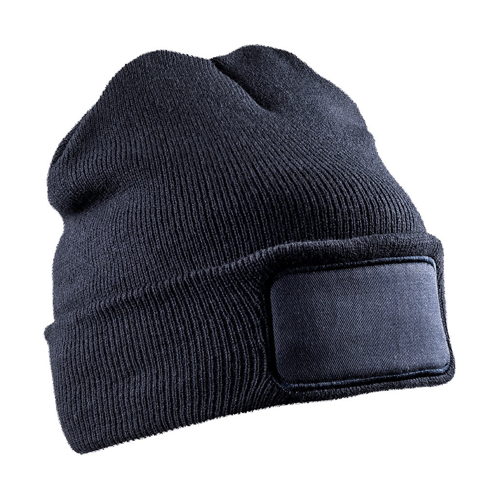 Navy - Front - Result Genuine Recycled Unisex Adult Double Knit Beanie