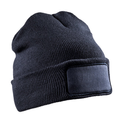 Navy - Front - Result Genuine Recycled Unisex Adult Double Knit Beanie