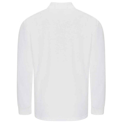 White - Back - PRO RTX Mens Pro Piqué Long-Sleeved Polo Shirt