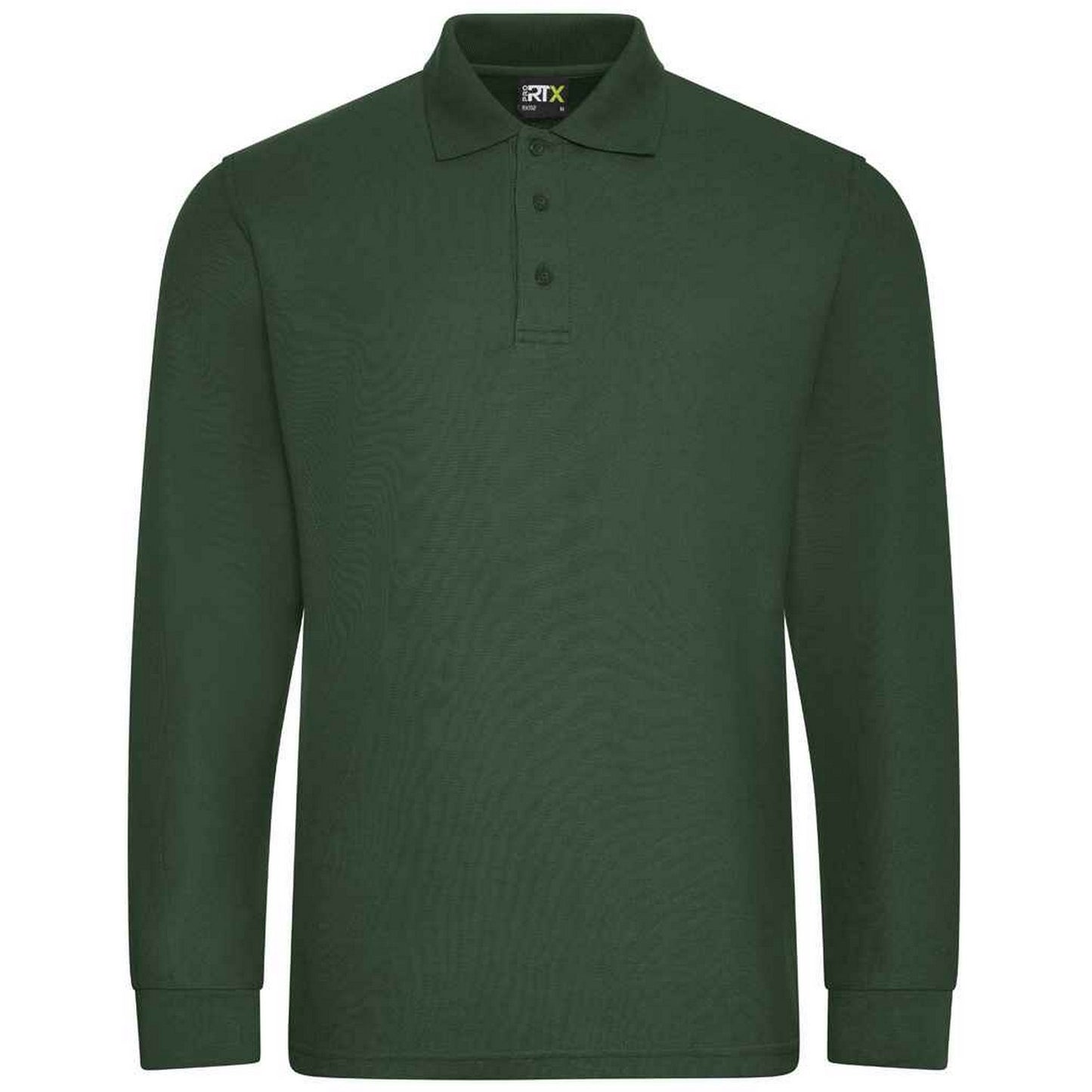 Bottle Green - Front - PRO RTX Mens Pro Piqué Long-Sleeved Polo Shirt