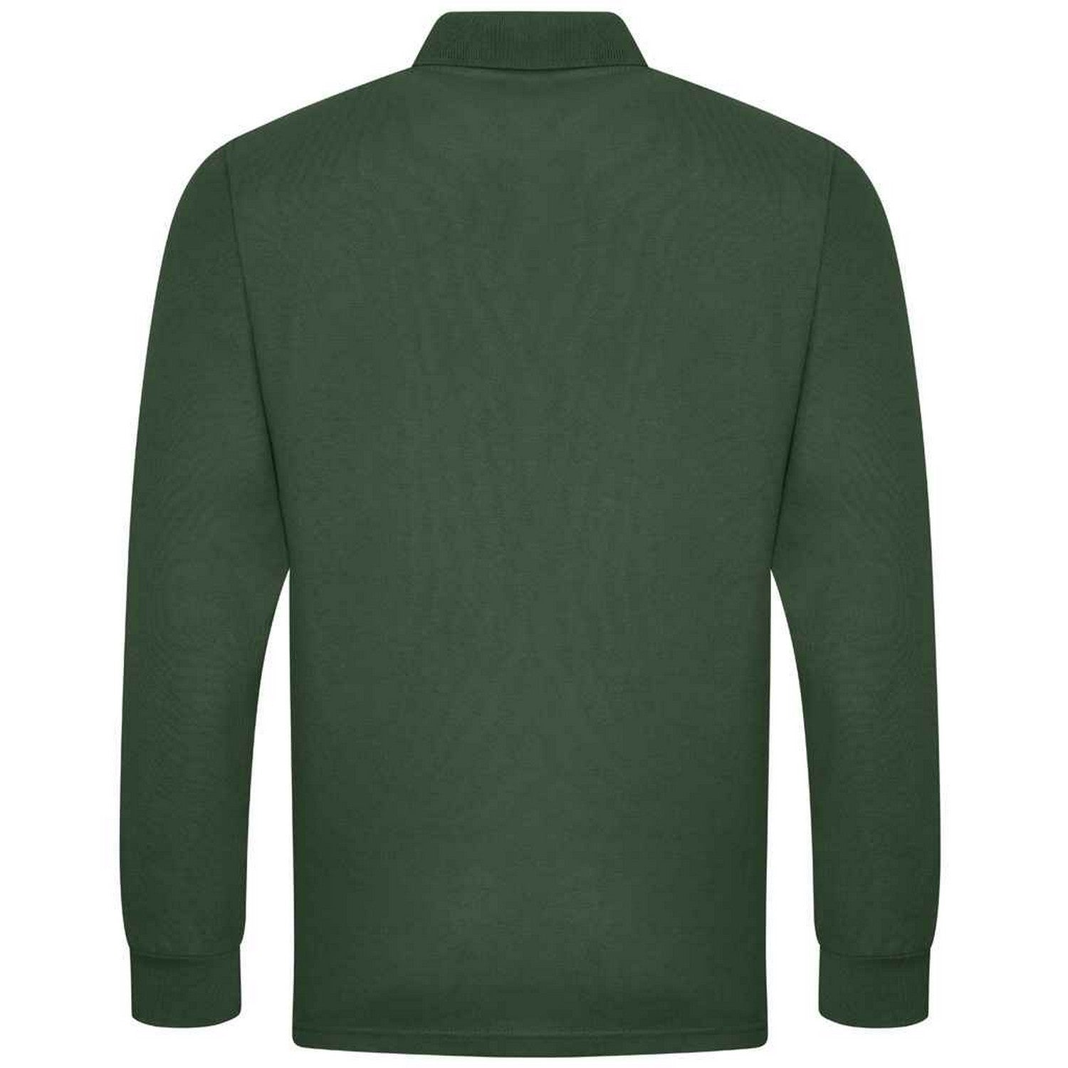 Bottle Green - Back - PRO RTX Mens Pro Piqué Long-Sleeved Polo Shirt