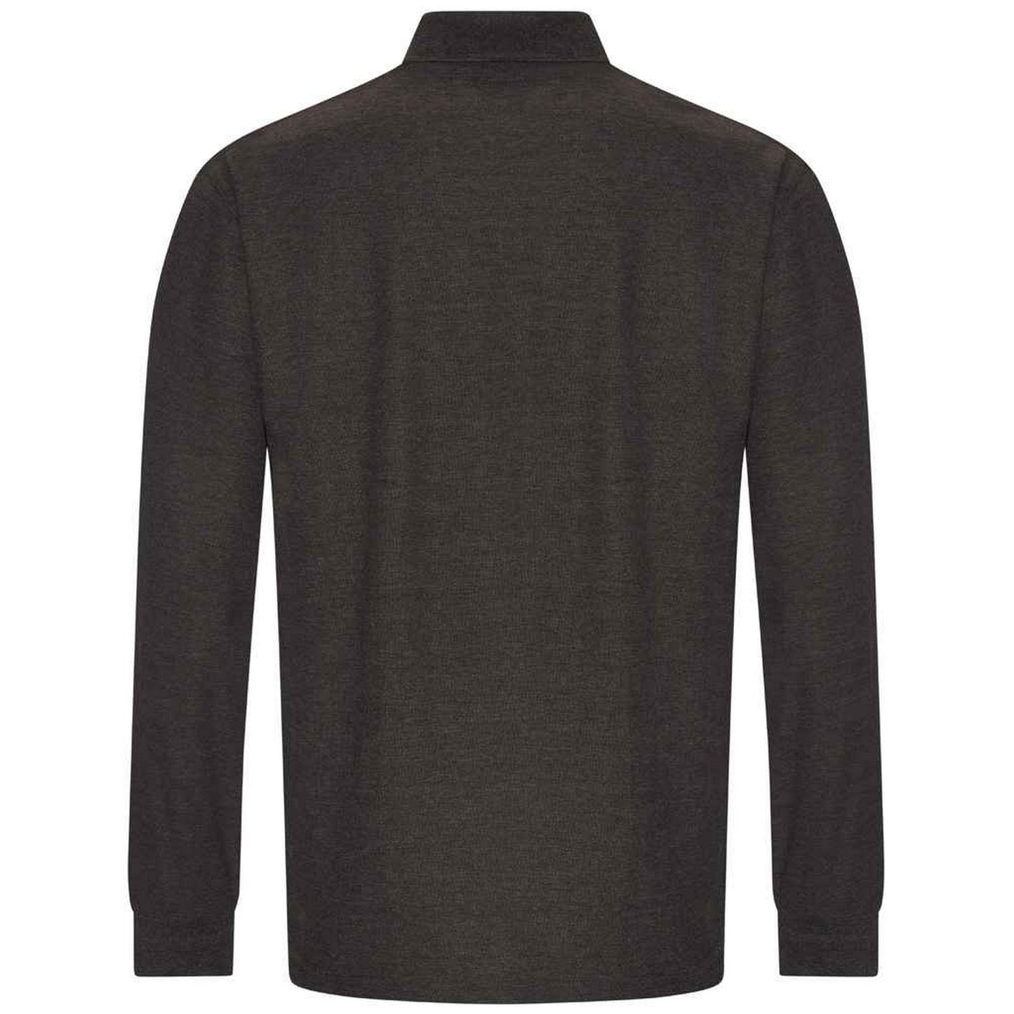 Charcoal - Back - PRO RTX Mens Pro Piqué Long-Sleeved Polo Shirt