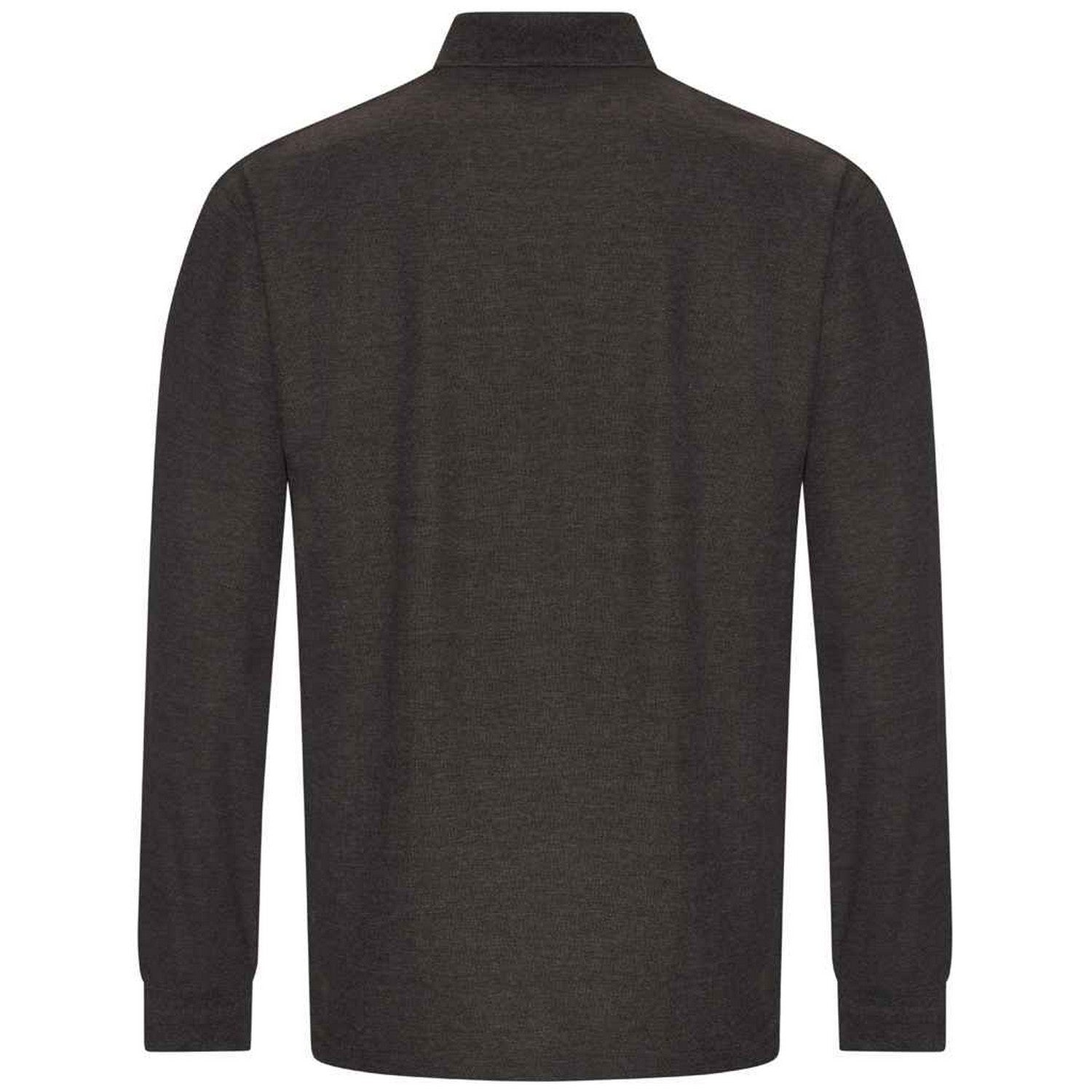 Charcoal - Back - PRO RTX Mens Pro Piqué Long-Sleeved Polo Shirt