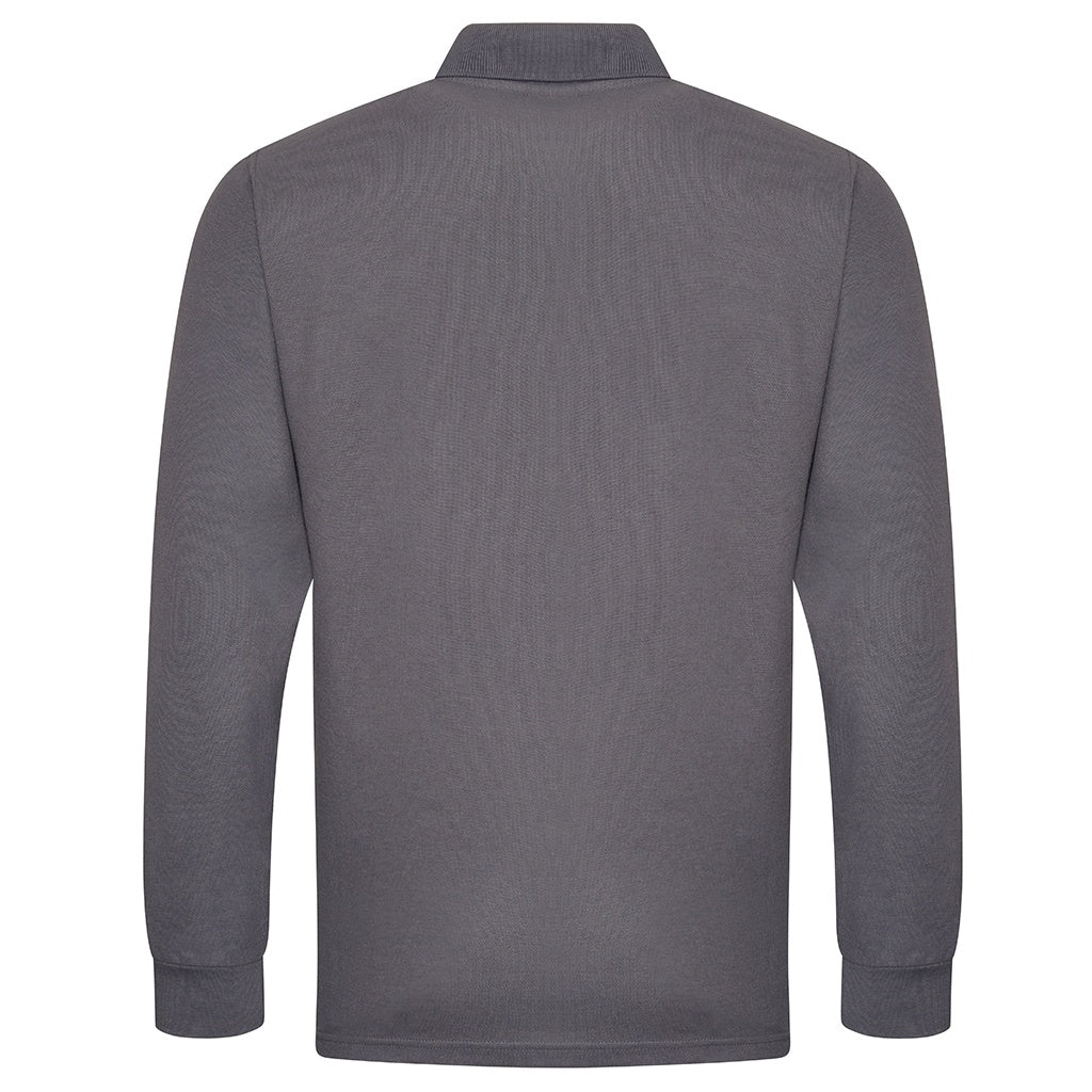 Solid Grey - Side - PRO RTX Mens Pro Piqué Long-Sleeved Polo Shirt