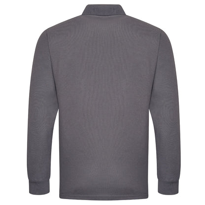 Solid Grey - Side - PRO RTX Mens Pro Piqué Long-Sleeved Polo Shirt