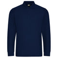 Navy - Front - PRO RTX Mens Pro Piqué Long-Sleeved Polo Shirt