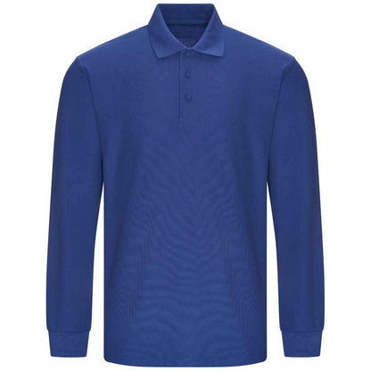 Royal Blue - Front - PRO RTX Mens Pro Piqué Long-Sleeved Polo Shirt