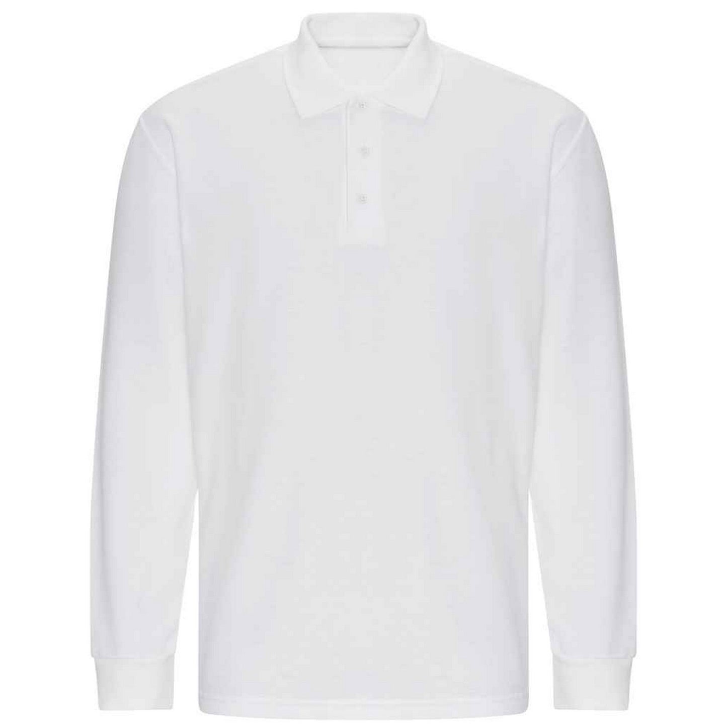 White - Front - PRO RTX Mens Pro Piqué Long-Sleeved Polo Shirt