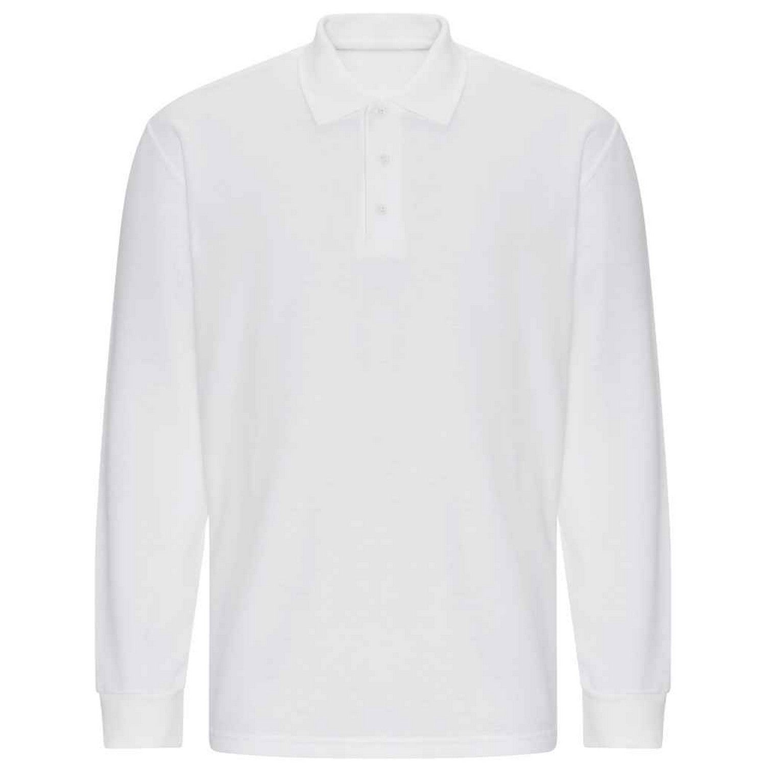 White - Front - PRO RTX Mens Pro Piqué Long-Sleeved Polo Shirt