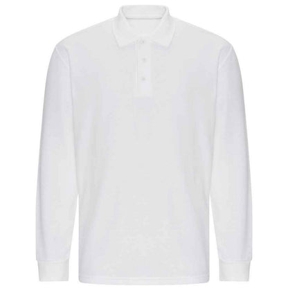 White - Front - PRO RTX Mens Pro Piqué Long-Sleeved Polo Shirt