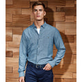 Indigo Denim - Back - Premier Mens Chambray Organic Long-Sleeved Shirt