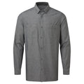 Grey Denim - Front - Premier Mens Chambray Organic Long-Sleeved Shirt