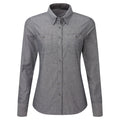 Grey Denim - Front - Premier Womens-Ladies Chambray Organic Long-Sleeved Shirt