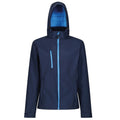 Navy-French Blue - Front - Regatta Mens Venturer Hooded Soft Shell Jacket