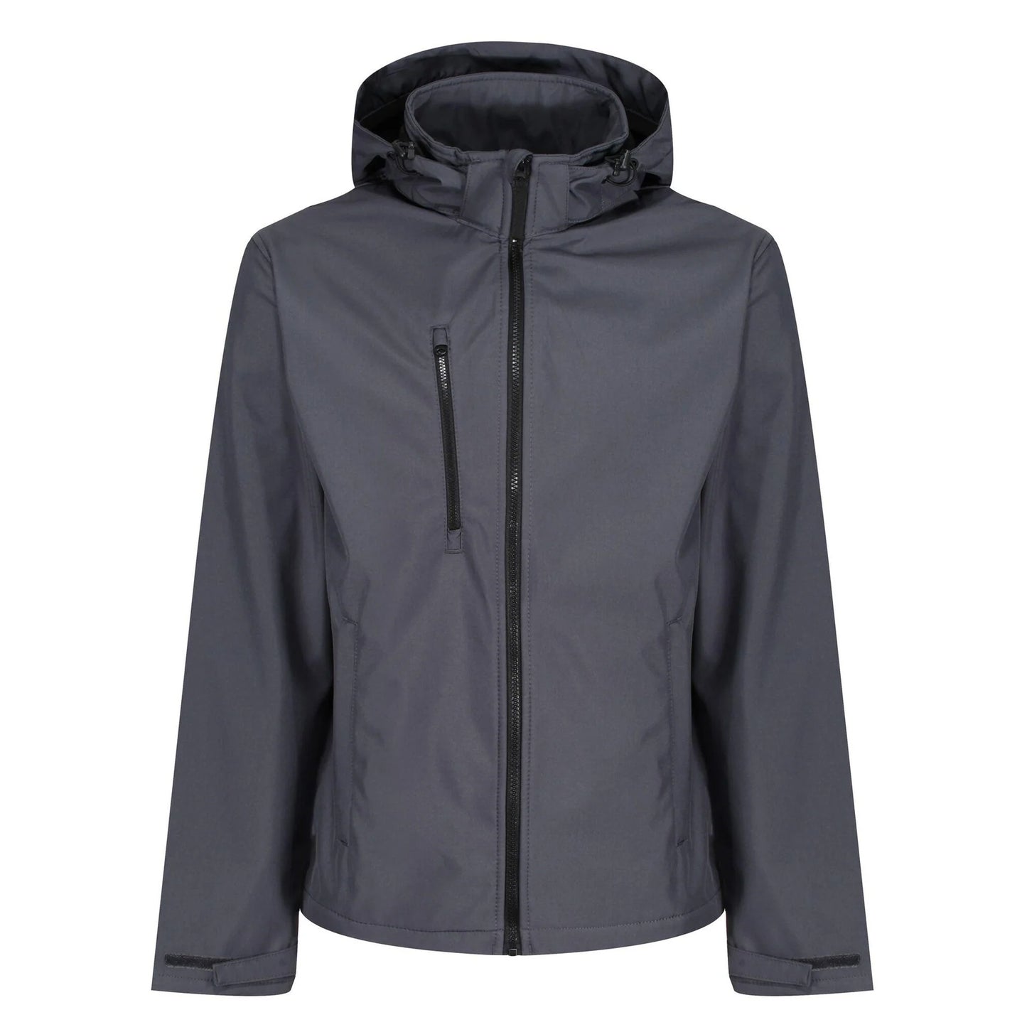 Seal Grey-Black - Front - Regatta Mens Venturer Hooded Soft Shell Jacket