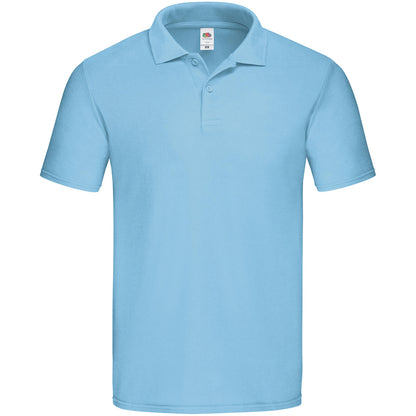 Sky Blue - Front - Fruit Of The Loom Mens Original Pique Polo Shirt