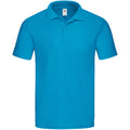 Azure - Front - Fruit of the Loom Mens Original Pique Polo Shirt