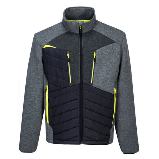 Grey-Black-Yellow - Front - Portwest Unisex Adult DX4 Baffled Jacket