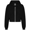 Deep Black - Front - Awdis Womens-Ladies Cropped Hoodie