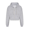 Grey Heather - Front - Awdis Womens-Ladies Cropped Hoodie