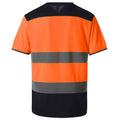 Orange-Navy - Back - Yoko Mens Two Tone Hi-Vis T-Shirt