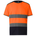 Orange-Navy - Front - Yoko Mens Two Tone Hi-Vis T-Shirt