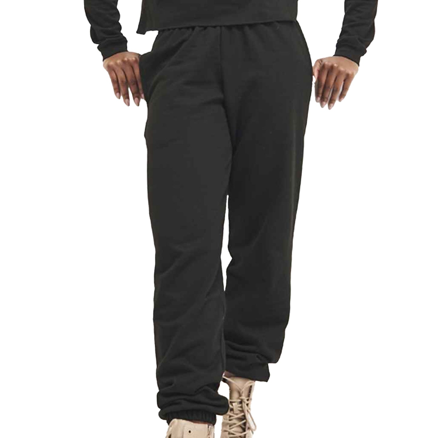 Jet Black - Back - Awdis Mens College Cuffed Ankle Jogging Bottoms