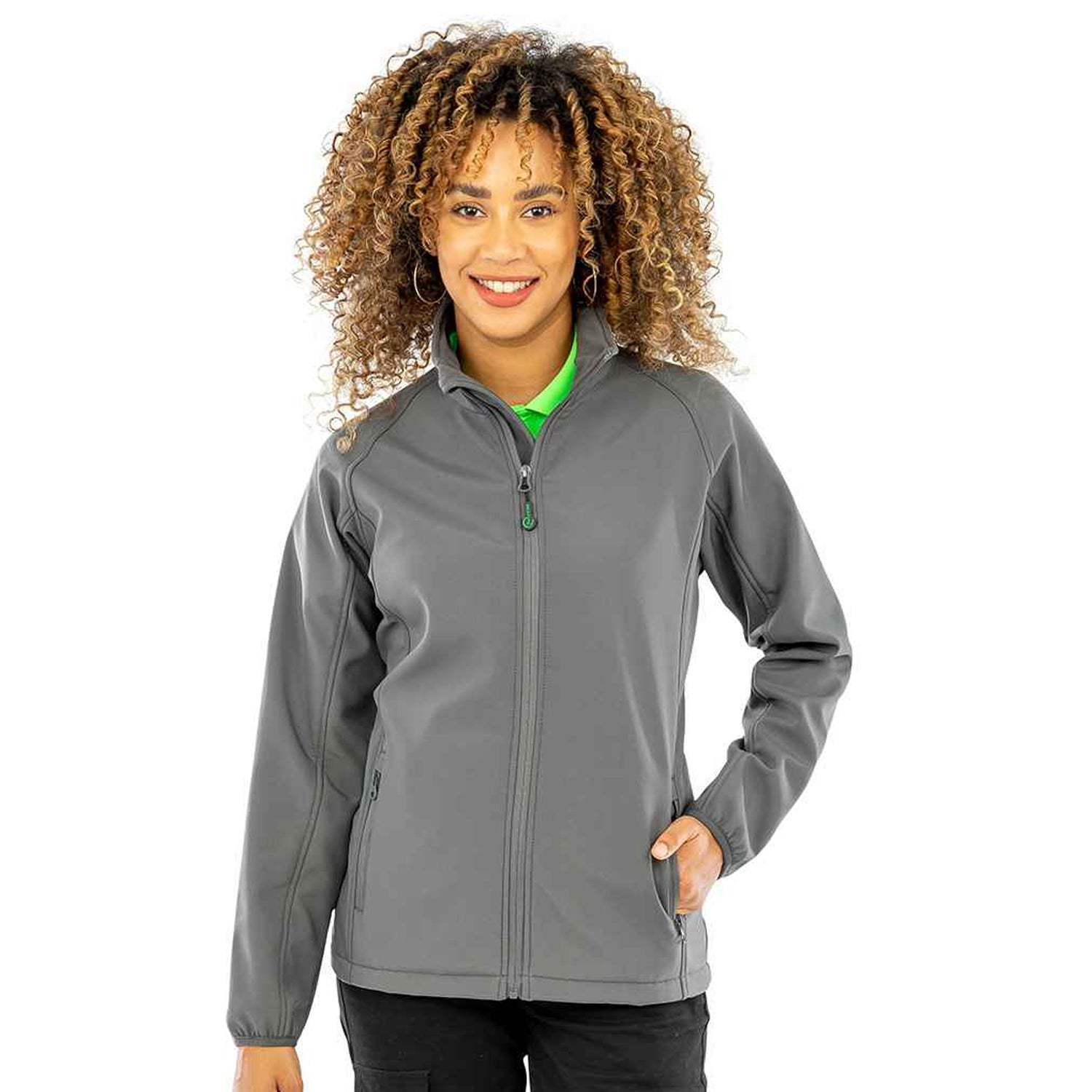 Workguard Grey - Side - Result Genuine Recycled Womens-Ladies Printable Soft Shell Jacket