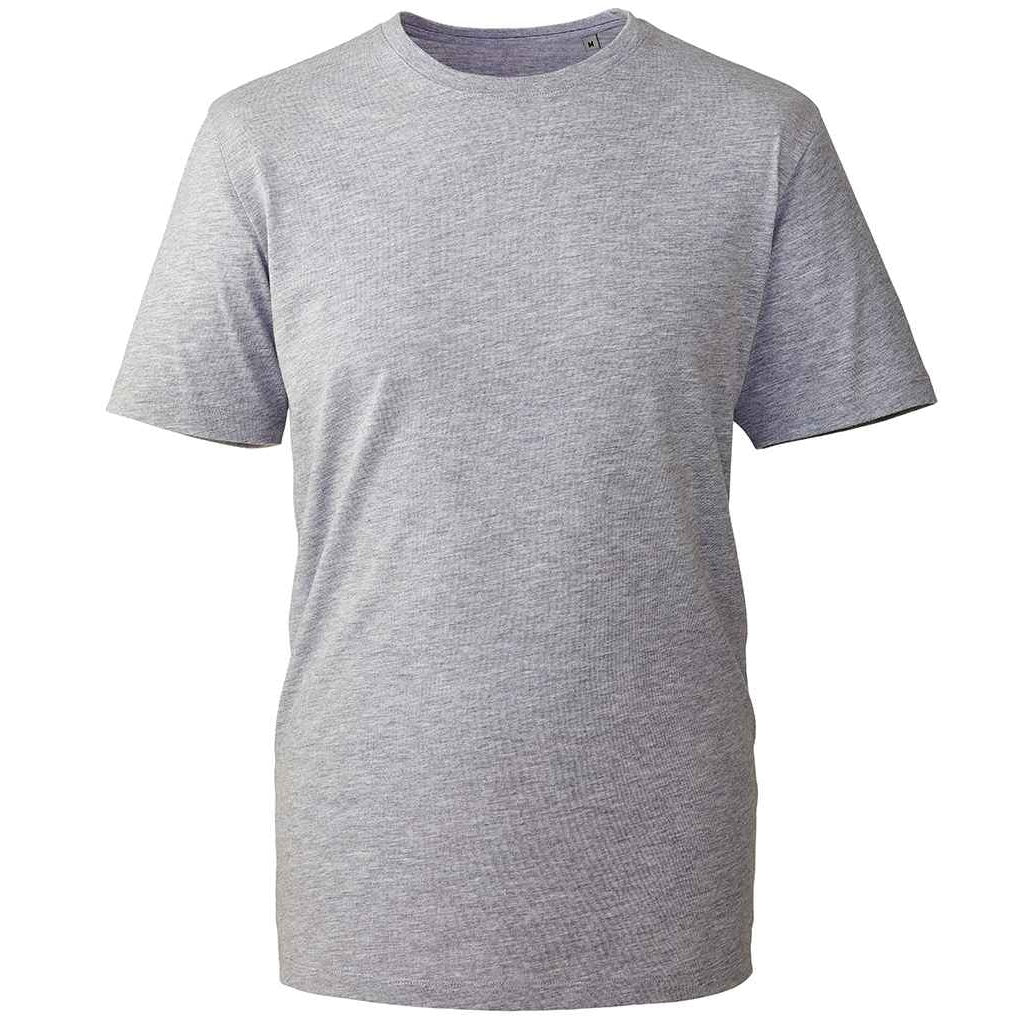 Grey - Front - Anthem Mens Marl Organic T-Shirt
