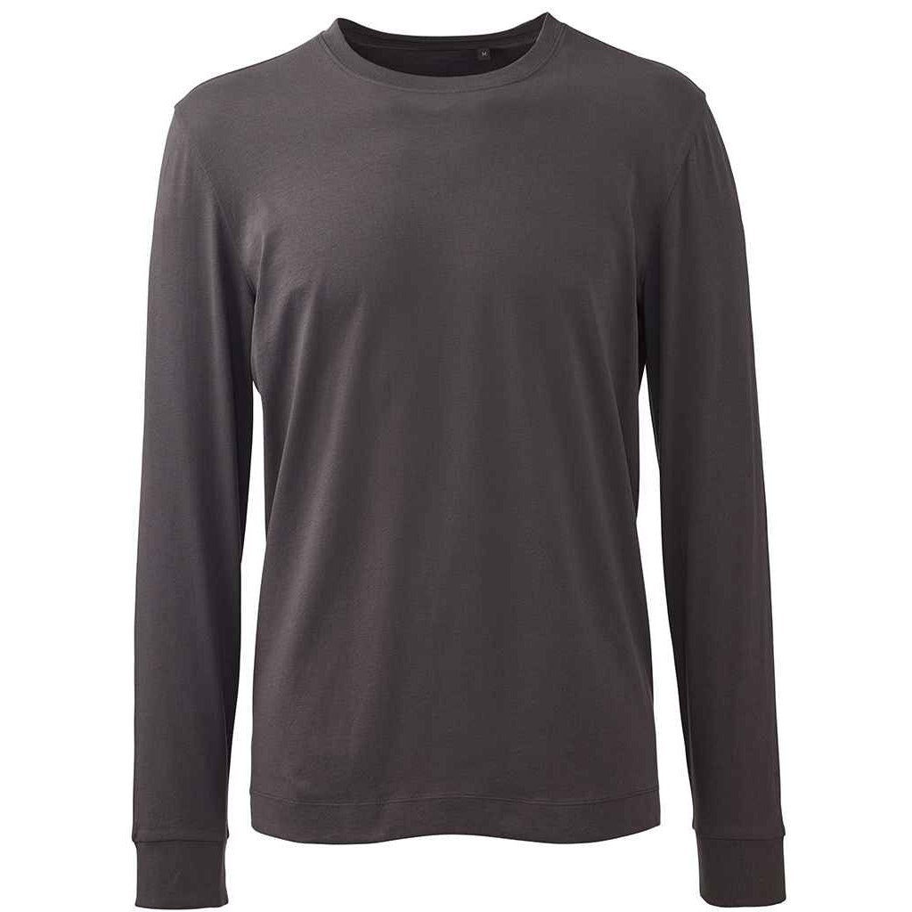Charcoal Grey - Front - Anthem Mens Long-Sleeved T-Shirt